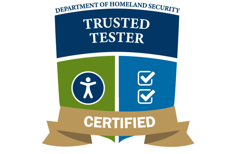 Department of Homeland Security Trusted Tester Certified badge